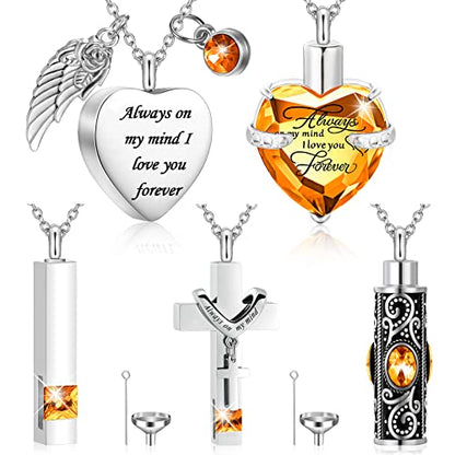 Fumete 5 Pcs Urn Necklaces for Ashes Cremation Keepsake - color: Champagne