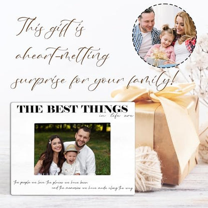 Inspirational Family White Picture Frame - The Best Things in Life are the People We Love - Wooden Picture Frame Fits 4x6 inches Photo For Home Room- Friendship/Birthday Gifts For Besties Friends -A01 - color: The Best Things...