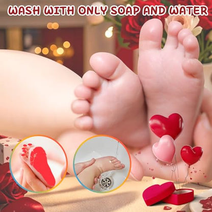 Baby Hand and Footprint Paint with Sponge Head, 2.54 fl oz, Non-Toxic & Acid-Free, Washable Baby Safe Paint for Newborn Keepsakes, Dog Nose & Paw Prints, Ideal New Mom Gift - Red - color: Red