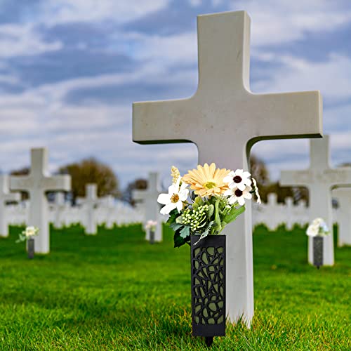 24 Pcs 12 Inch Cemetery Flower Vase with Ground Spikes & Foam for Memorials