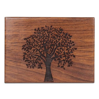 Personalized Wooden Tree of Life Cremation Urn for Human & Pet Ashes, Memorial Funeral Burial Urn for Men, Adults, Women, Male Dogs & Cats, Custom Sizes XS to XXL (12–250 lbs Capacity) - Sympathy Gift