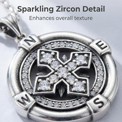 925 Sterling Silver Patron Saint Necklace Amulet Miraculous Medal Pendant Jewelry for Men Women with Friendship Talisman Travel Inspirational Gifts - color: black-J