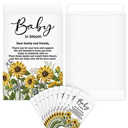 Fumete 100 Pcs Baby Shower Seed Packet Adhesive Envelopes, Sunflower - style: Sunflower