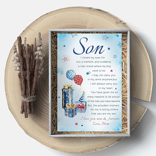 Heartfelt Birthday Card Gifts for Son from Mom, Boy Adulthood Card for Son, Love You Now & Forever Mom Card - color: My Son