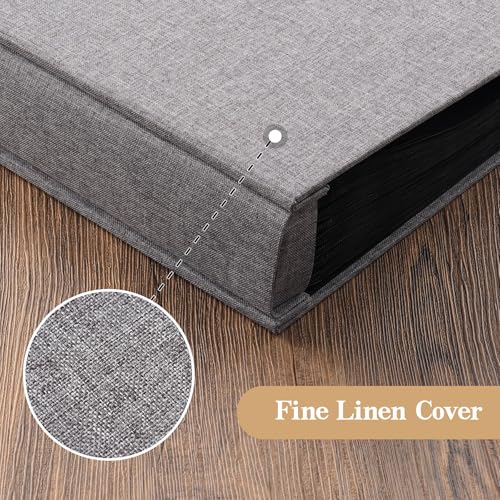 potricher Small 8x10 Photo Album, 160 Pockets, Linen Cover, Grey - color: Grey