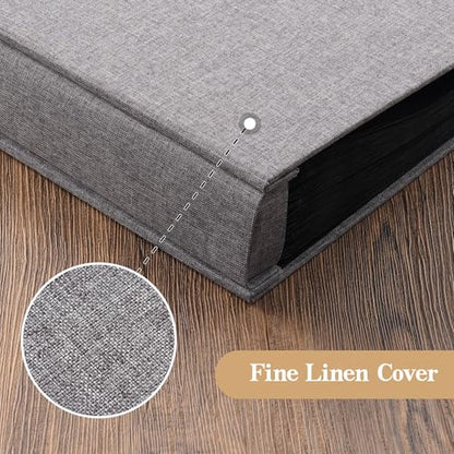 potricher Small 8x10 Photo Album, 160 Pockets, Linen Cover, Grey - color: Grey