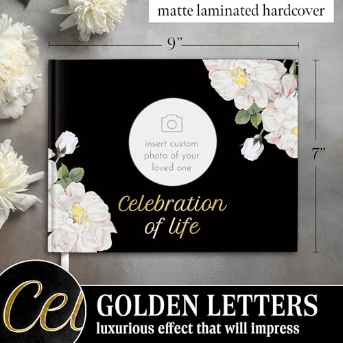 Funeral Guest Book for Memorial Service, Guest Book for Funeral with 1 Signature Pen, Black Furnal Book, Guest Book Funeral, Memorial Book for Funeral, in Loving Memory Guest Book