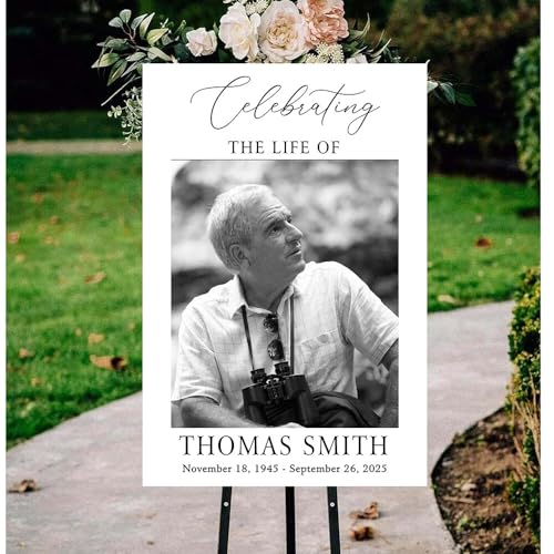 Personalized Funeral Welcome Signs, Celebration Of Life Yard Sign, Celebration of Life Decoration, Custom Memorial Sign, Minimalist Memorial Sign With Photo, Memory Signs For Funerals#5 - color: Design 5