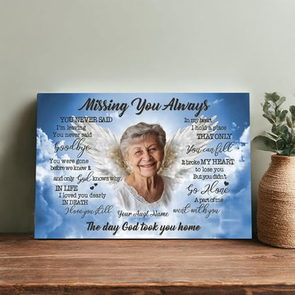 KiKiLuna Personalized Memorial Photo Canvas Wall Art - color: Design 10