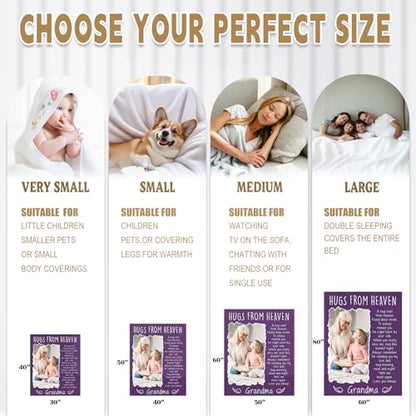 Arovene Ship Next Day, Custom Memorial Blanket with Photo - Printed in USA, A Hug from Heaven Blanket, Personalized Sympathy Gifts for Loss of Loved One Dad Mom Husband Wife Friend Dog Memorial Gifts - color: Style 08