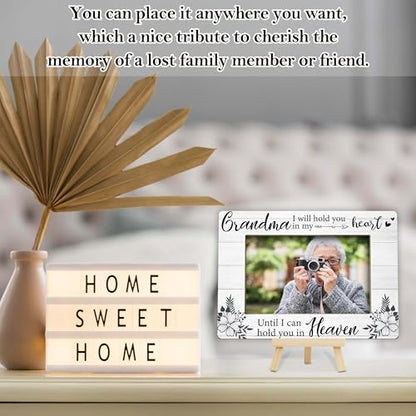 Memorial Gifts Loss of Grandma, Sympathy Picture Frame, Remembrance Gifts Wooden Photo Frame with Easel, 4x6 Bereavement Picture Frame for Tabletop Display - G07 - style: Loss of Grandma