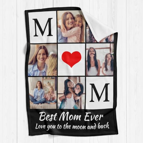 Printwoo Custom Photo Blanket Personalized Picture Blankets Birthday Gifts for Mom from Daughter Son Customized Gifts for Mom Grandma Wife - color: 1006 Photo-2