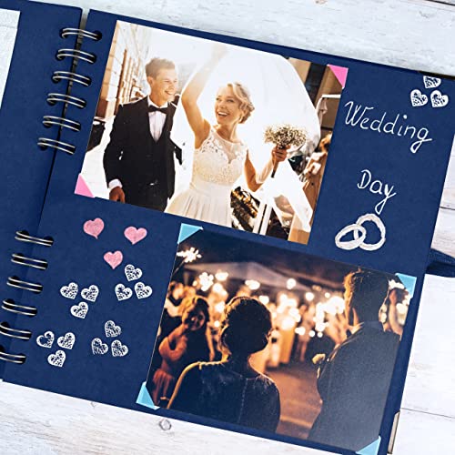 Bstorify Square Scrapbook Photo Albums 8 x 8 Inch Blue Hardcover with Ribbon Closure - Ideal for Scrapbooking, Art & Craft Projects | Hardcover with Thick Kraft Paper, Ideal for Your Scrapbooking Albums, Art & Craft Projects (Blue, 8 x 8 Inch) - color: Bl