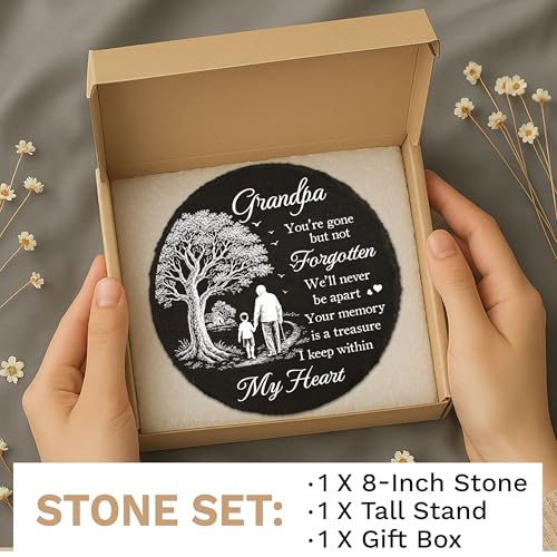 Memorial Stone for Loss of Grandpa - Sympathy Garden Plaque