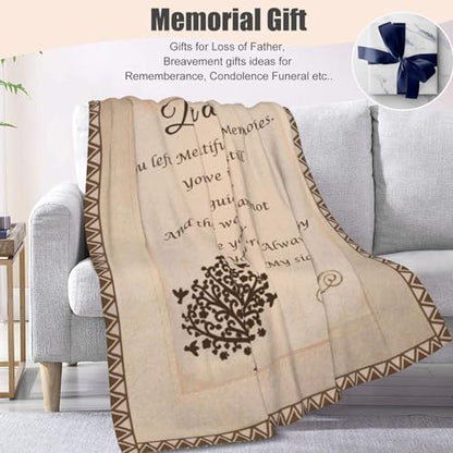 Memorial Blanket for Loss of Dad - Sympathy Gift (50"x60", Letter Print) - size: 50"x60"