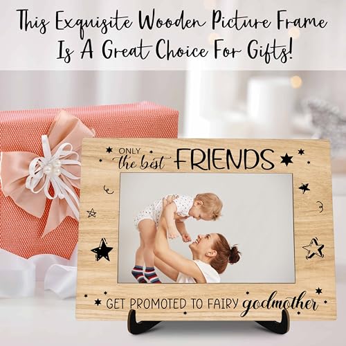 Godmother Pictures Frame, Fairy Godmother Photo Frame With Stand, Godmother Gifts From Godchild, Farmhouse Home Living Room Bedroom Office Decoration -A44, Rustic - color: Godmother