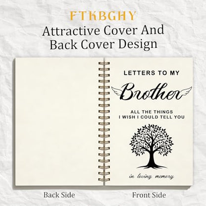 FTKBGHY Memorial Gifts for Loss of Brother Grief Journal Notebook, Sympathy Notebooks Gifts for Loss of Loved One, Bereavement Gift, Letters to My Brother Journal, 5.5x8.3 Inch - color: Colour-5