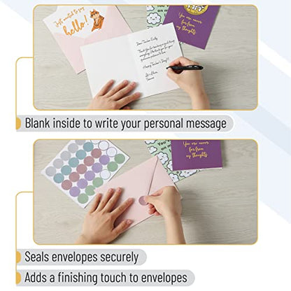 Mr. Pen- Thinking of You Cards with Envelopes, 20 Unique Design | Large 5”x7”, Thinking of You Card, Blank Inside, Greeting Cards Thinking of you, Encouragement Cards - color: Cheerful