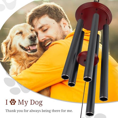 Pet Memorial Wind Chime, Dog Memorial Wind Chimes for Loss of Dog, Tuned Aluminum Tubes in G Scale, Wooden Top, Sympathy Pet Loss Gifts for Garden Patio – Forever in My Heart - size: 3