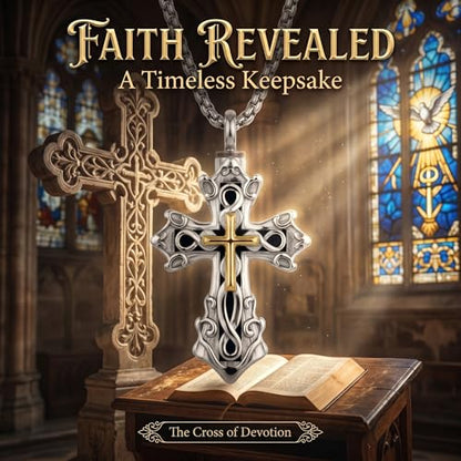 925 Sterling Silver Celtic Cross Urn Necklace for Ashes | Memorial Keepsake Cremation Catholic Jewelry for Men Women - color: Silver-4