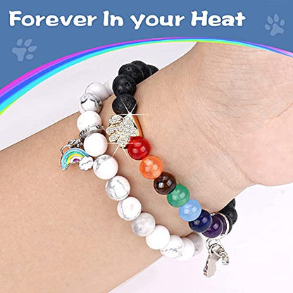 PSZEZNZ Pet Dog Cat Memorial Gifts Rainbow Bridge Bracelet for Beloved, Loss Sympathy Jewelry Gift Bracelets,personalized memorial gifts