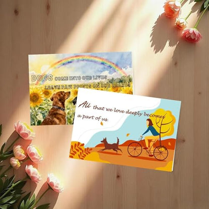 150 Pcs Pet Sympathy Cards with Envelopes and Stickers,10 designs 6 x 8 inch for Loss of Pet Dog and Cat with Paw & Heart Loss of Dog Condolence Cards Bulk Pets Bereavement Gifts with Heartfelt - color: Pet Sympathy Cards
