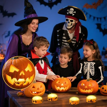 4 Pack Halloween LED Pumpkin Lights with Remote Control and Timer - color: Orange LED Pumpkin Lights 4PCS