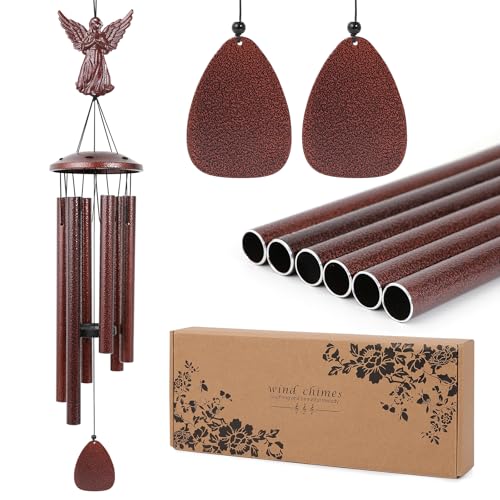 Aluminium Memorial Wind Chimes36 to Outdoor/Indoor Decoration, Classic Sympathy Gift for Bereavement, Loss of Loved One to Bring Comfort & Atmospher (Angel+DIY)