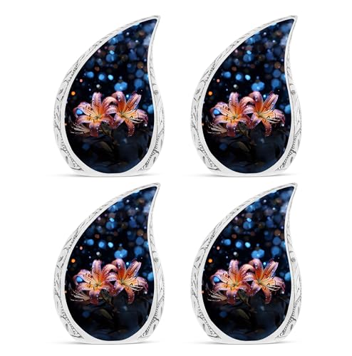 Night Jewels Drenched in Moonlight - Small Urn for Ashes - 3 Inch - Pack of 4 - Keepsake Urn for Adults - size: Keepsake-4