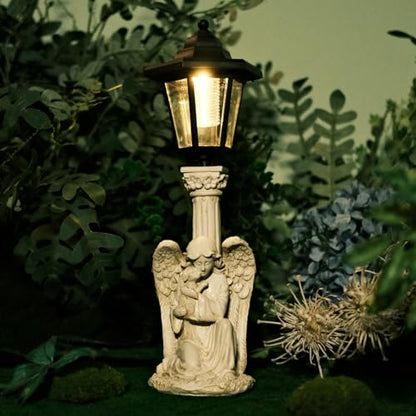 Solar Garden Statues Memorial Decor Garden Angel Statues for Outside Lawn Yard Patio Balcony Art Sculptures Gifts for Mom Women - size: 10*6*10 in