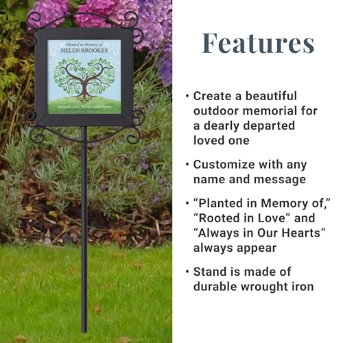 Let's Make Memories Personalized Memorial Garden Stake - Rooted in Love - Sympathy - Condolences - color: Planted In Memory