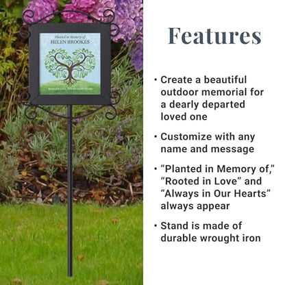 Let's Make Memories Personalized Memorial Garden Stake - Rooted in Love - Sympathy - Condolences - color: Planted In Memory