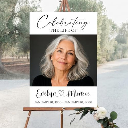 Personalized Funeral Celebration Of Life Welcome Sign #13 - color: Style 13
