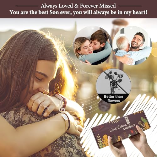 Memorial Gifts for Loss of Son, 25'' Memorial Wind Chimes for Loss of Son, Sympathy Gifts Bereavement/Condolence/Remembrance Gifts - size: Son