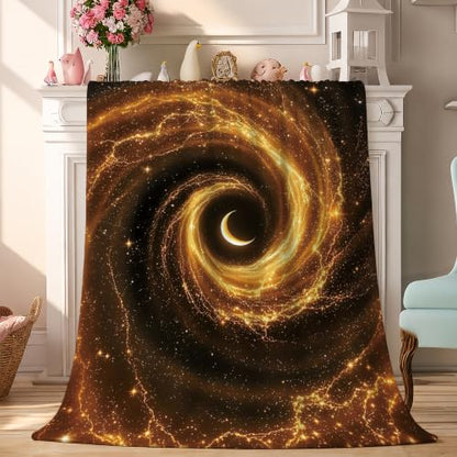 Dreamy Moon Fleece Throw Blanket, Flannel Blankets for Couch 50"×60" - color: Dreamy Moon