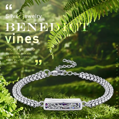 TUGHRA Ashes Bracelet for Women Urn Bracelet for Ashes 925 Sterling Silver Cremation Jewelry Memorial Gifts Keepsake Bracelet - style: Ashes Bracelet-bar-tree of life-oxidation