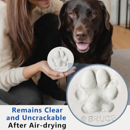 MYPAWLETS Dog Cat Pawprints Keepsake Kit,Make 3 Clay Paw Print Ornaments - size: Make 3（2 circles 1 heart）