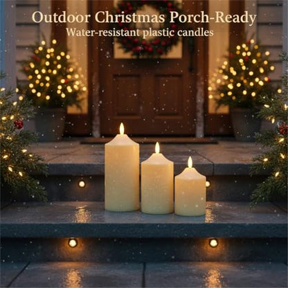 Battery Operated Candles with Timer, LED Flameless Candles with Remote - color: Ivory(Dotted)