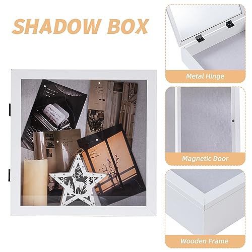 Muzilife 11x11 Shadow Box Wood Picture Frame, 2.16 Deep, Real Glass, White - color: White, size: 11x11