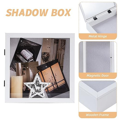 Muzilife 11x11 Shadow Box Wood Picture Frame, 2.16 Deep, Real Glass, White - color: White, size: 11x11