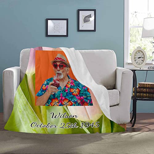 InterestPrint Personalized Blanket Loss of a Loved One Picture Blanket- Bereavement Gift - in Loving Memory Gift - color: Multi A2, size: 30 x 40 Inches
