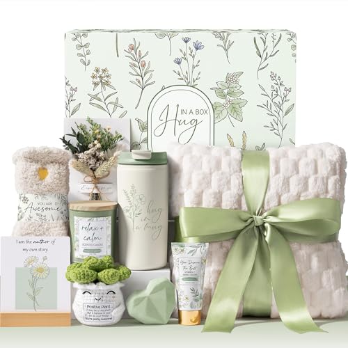 Get Well Soon Gift Baskets for Women Birthday Gifts Spa Self Care Package - color: Beige