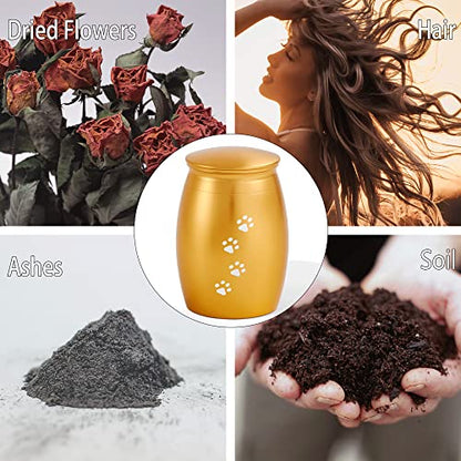 2.67 Inches Small Urns for Pet Ashes,Small Dog Urns for Ashes - color: Gold