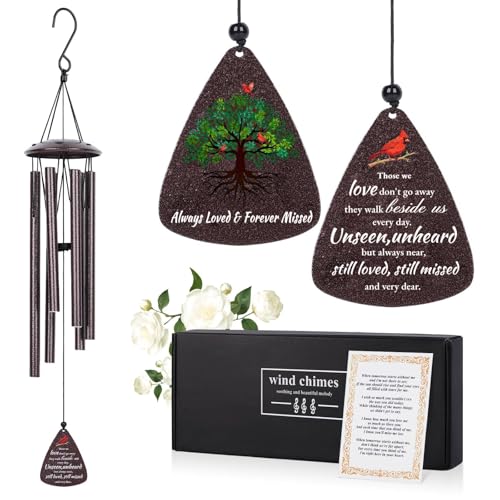 32" Cardinal Memorial Wind Chimes for Loss of Loved One, Memorial Sympathy Gifts for Loss of Loved One, Cradinal Bereavement Gift for Loss of Loved One, Memorial Windchimes Gifts - color: Still Loved Still Missed
