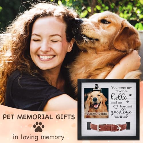 PUREFLY Dog Memorial Gifts for Loss of Dog, Loss of Dog Sympathy Gift Pet Loss Sympathy Frame Box with Collar Holder, Pet Cat Remembrance Bereavement Gift - color: Pet Box 01