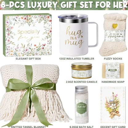 Self Care Get Well Soon Gift Baskets for Women Birthday Gifts Care Package - color: Ivory