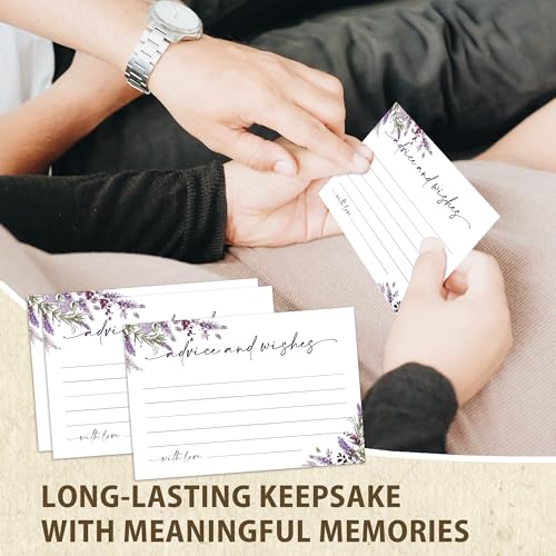 Advice and Wishes Cards – 50 Pcs Lavender Perfect for the Bride and Groom, Baby Shower, Bridal Shower, Wedding Shower, Graduation Party, Retirement Party, Anniversary -A06 - color: Lavender, size: Standard Cards
