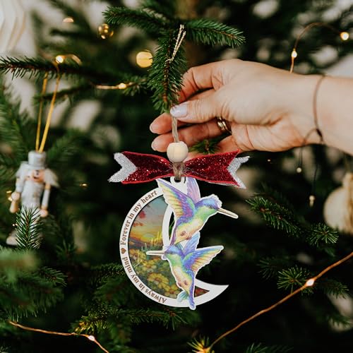 Memorial Christmas Ornament, Always in My Mind Hummingbird Suncatcher Ornaments, Bereavement Christmas Ornament Wooden - Acrylic, Sympathy Gifts for Loss of Loved One, in Loving Memorial Gifts (HL02) - style: HL02