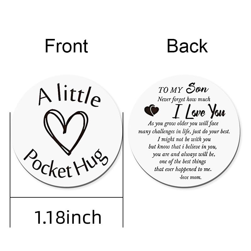 ShiQiao Spl To My Son Gifts from Mom Never Forget How Much I Love You Keychain for Son Birthday Christmas Gifts Pocket Hug Keychain Token for Son Motivational Inspirational Gifts with Leather Case - color: To My Son