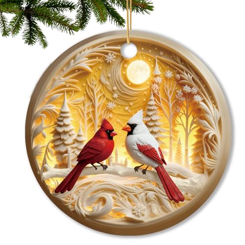 Red Cardinal Christmas Ornaments 2026 Exchange for Women, Men, Collectible Dated Year Ornaments for Tree 3D Visual Effectr Red Birds Keepsake in Loving Memory Cardinal Gifts Idea - color: Bird-cardinals